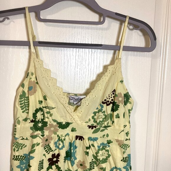 Streetwear Society Women's Yellow Floral Baby Doll Tank Top Camisole Size S/P - Picture 2 of 7